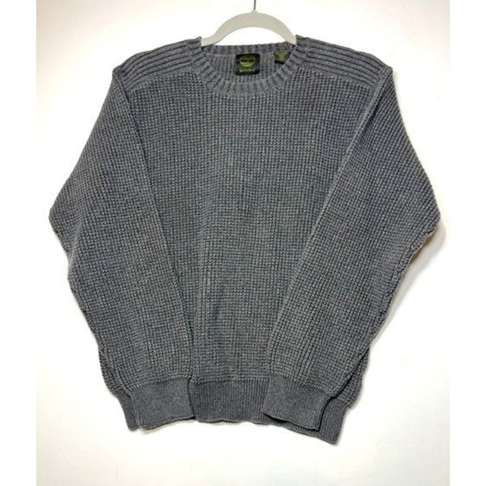 Timberland Men's Gray Tight‎ Knit Crewneck 100% Cotton Sweater Sz S